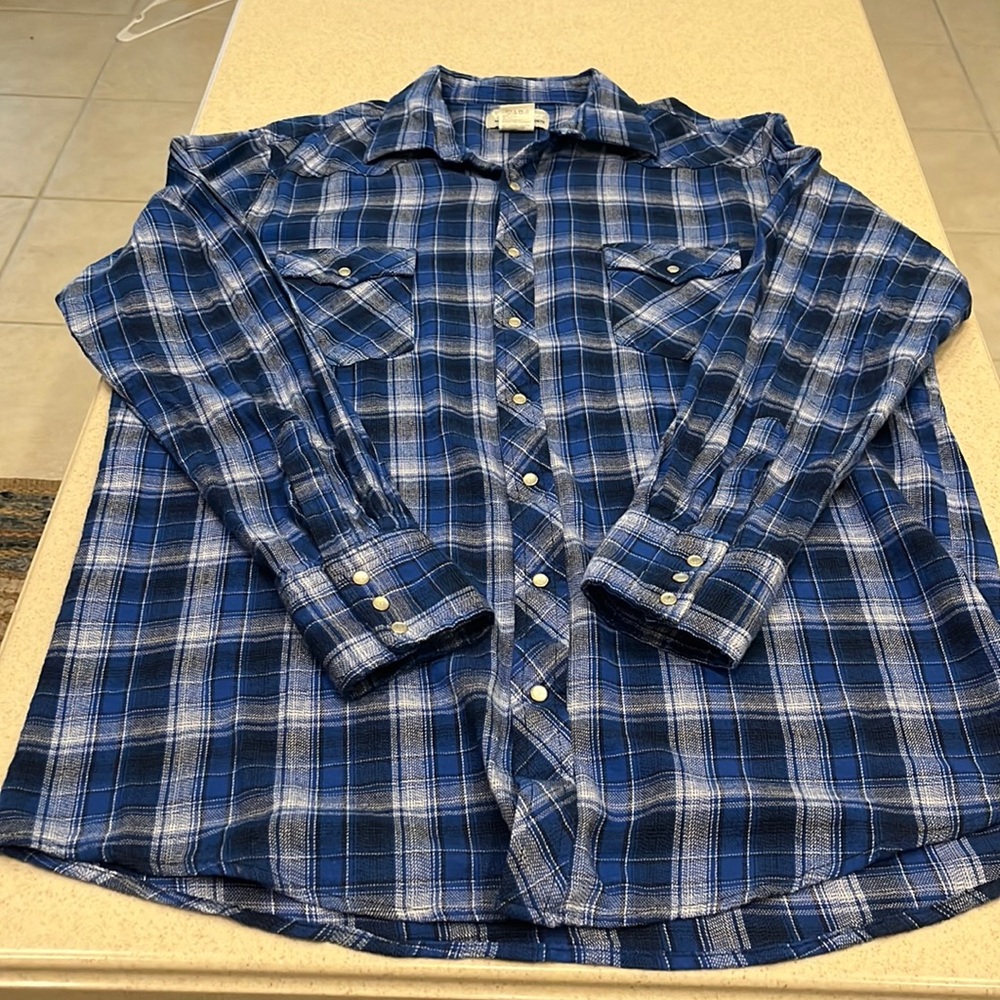 Wrangler Pearl Snap Wrancher Flannel Shirt